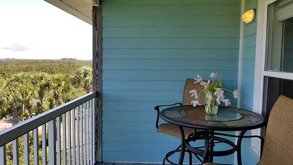 flower vase on table on the private balcony