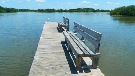 Seating on the fishing pier